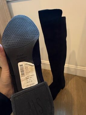 Stuart Weitzman Tall Black Suede Over-the-Knee Boots